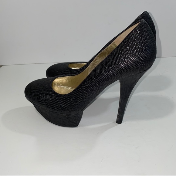 Halston Heritage Black Textured Cindy Platform Pump heels shoes size 10 - Picture 8 of 8